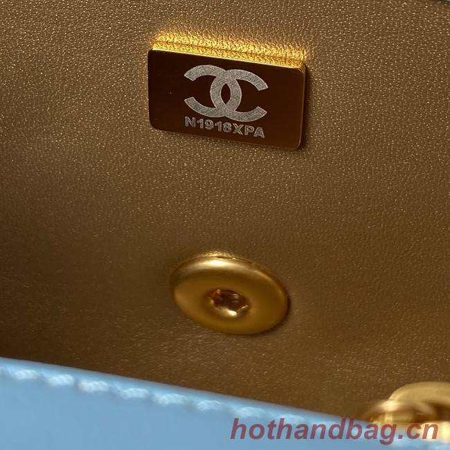 Chanel MINI Flap Bag Original Sheepskin Leather AS1786 sky blue