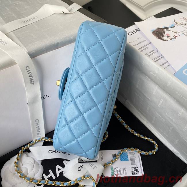 Chanel small Flap Bag Original Sheepskin Leather AS1787 sky blue