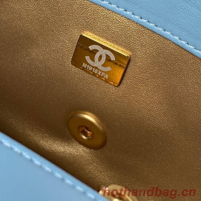 Chanel small Flap Bag Original Sheepskin Leather AS1787 sky blue