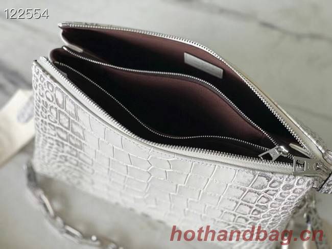 Louis Vuitton COUSSIN PM IN CROCODILE-EMBOSSED LACQUERED LEATHER M57790 white