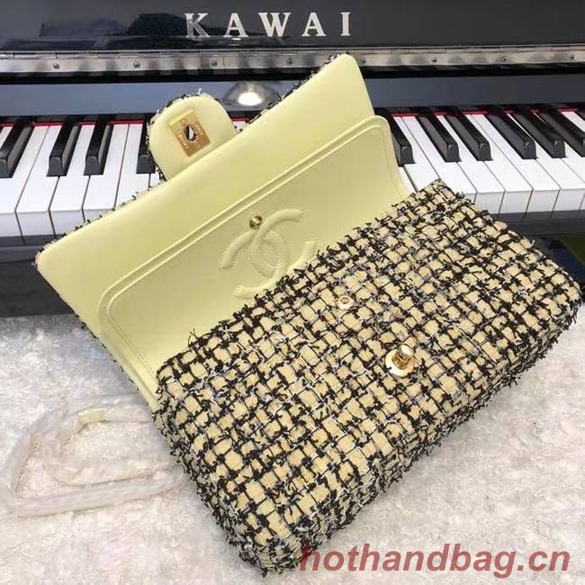 Chanel CLASSIC HANDBAG A01112 green& gold