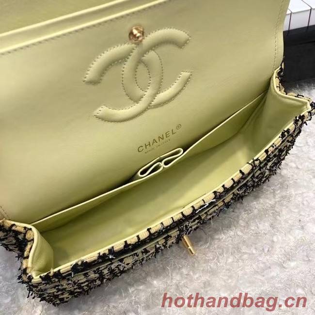 Chanel CLASSIC HANDBAG A01112 green& gold