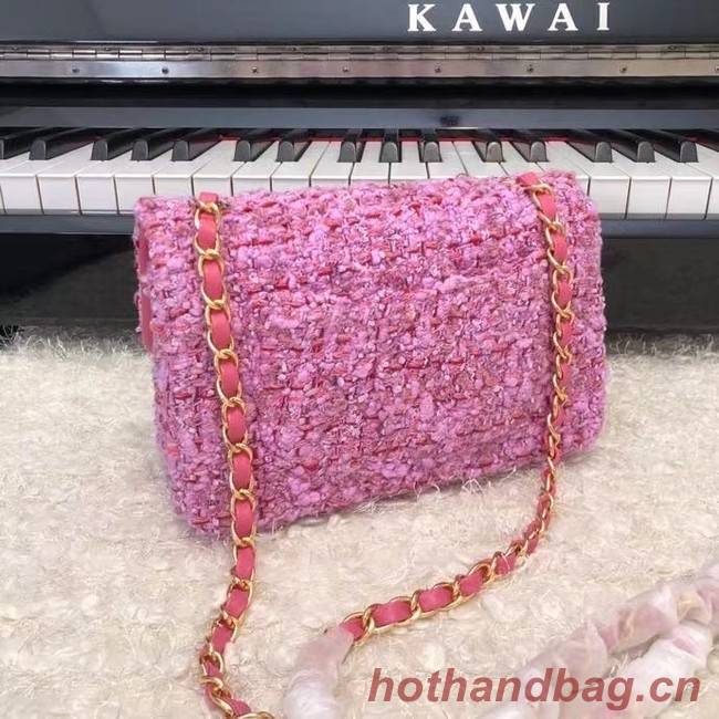 Chanel CLASSIC HANDBAG A01116 Dark Pink& gold