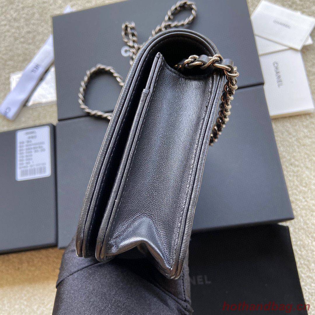 BOY CHANEL Original Wallet on Chain A80287 black