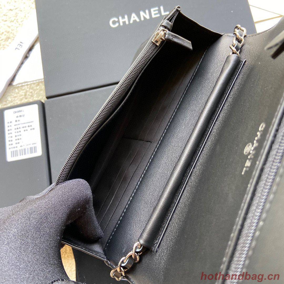 BOY CHANEL Original Wallet on Chain A80287 black