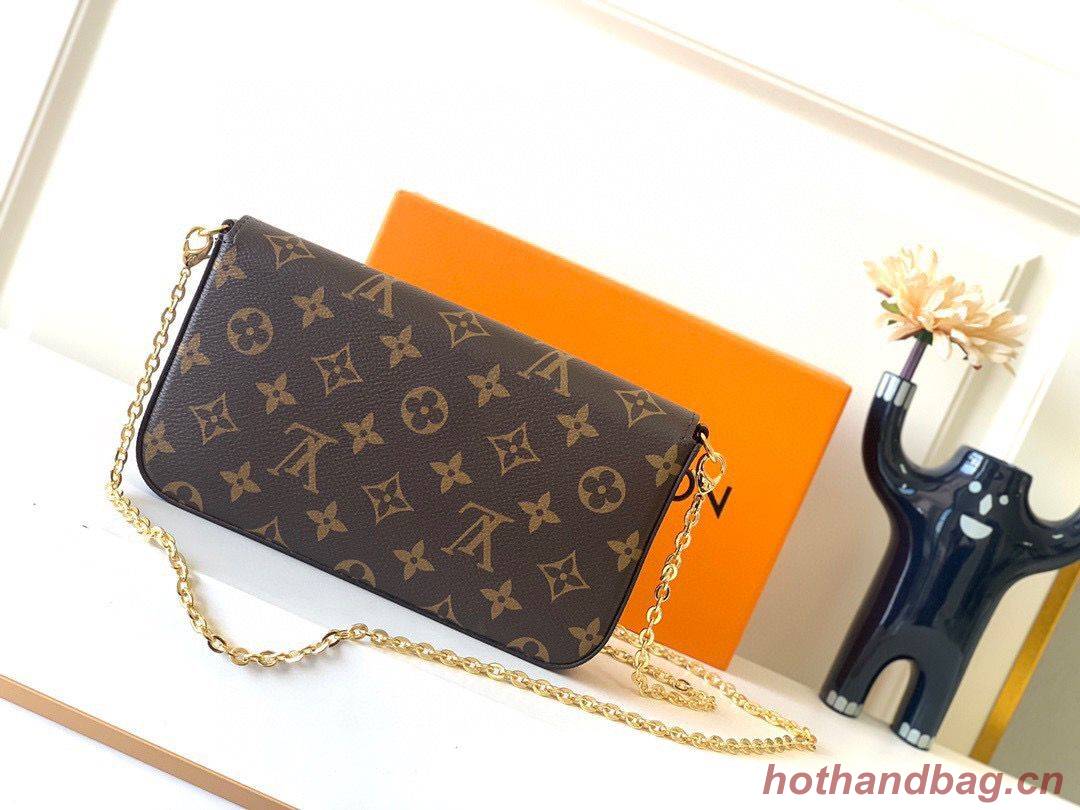 Louis Vuitton Monogram Canvas Felicie Chain Wallet M61276 Red