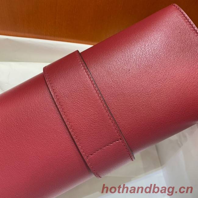 Hermes H Medor swift Leather Clutch 37566 Burgundy&gold hardware