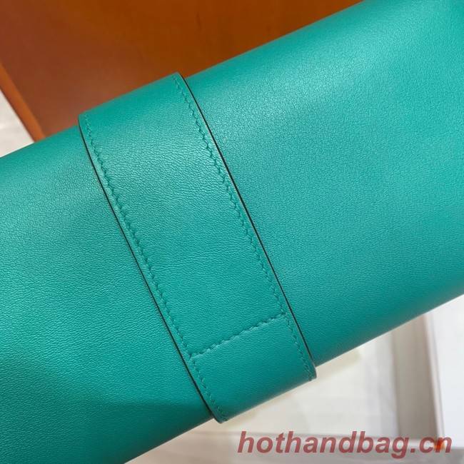 Hermes H Medor swift Leather Clutch 37566 Lake green&Gold hardware