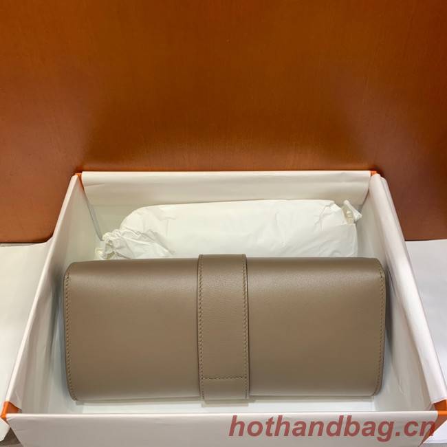 Hermes H Medor swift Leather Clutch 37566 gray&Gold hardware