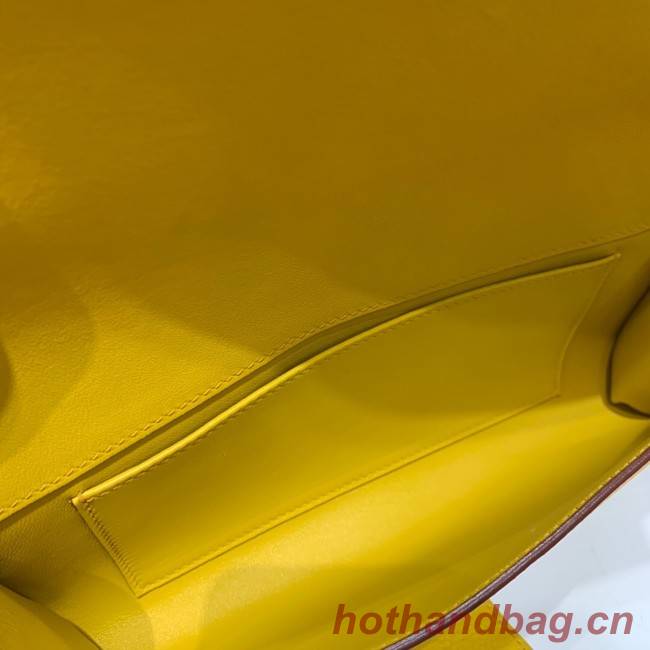 Hermes H Medor swift Leather Clutch 37566 yellow&Gold hardware