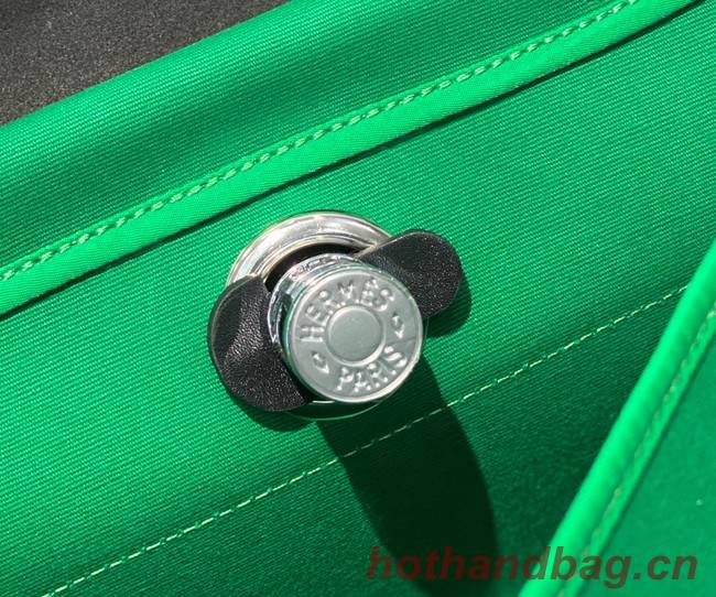 Hermes Herbag 31CM Original Canvas Leather & Calfskin 48887 green&black