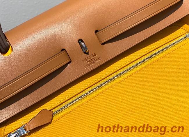 Hermes Herbag 31CM Original Canvas Leather & Calfskin 48887 light yellow&brown