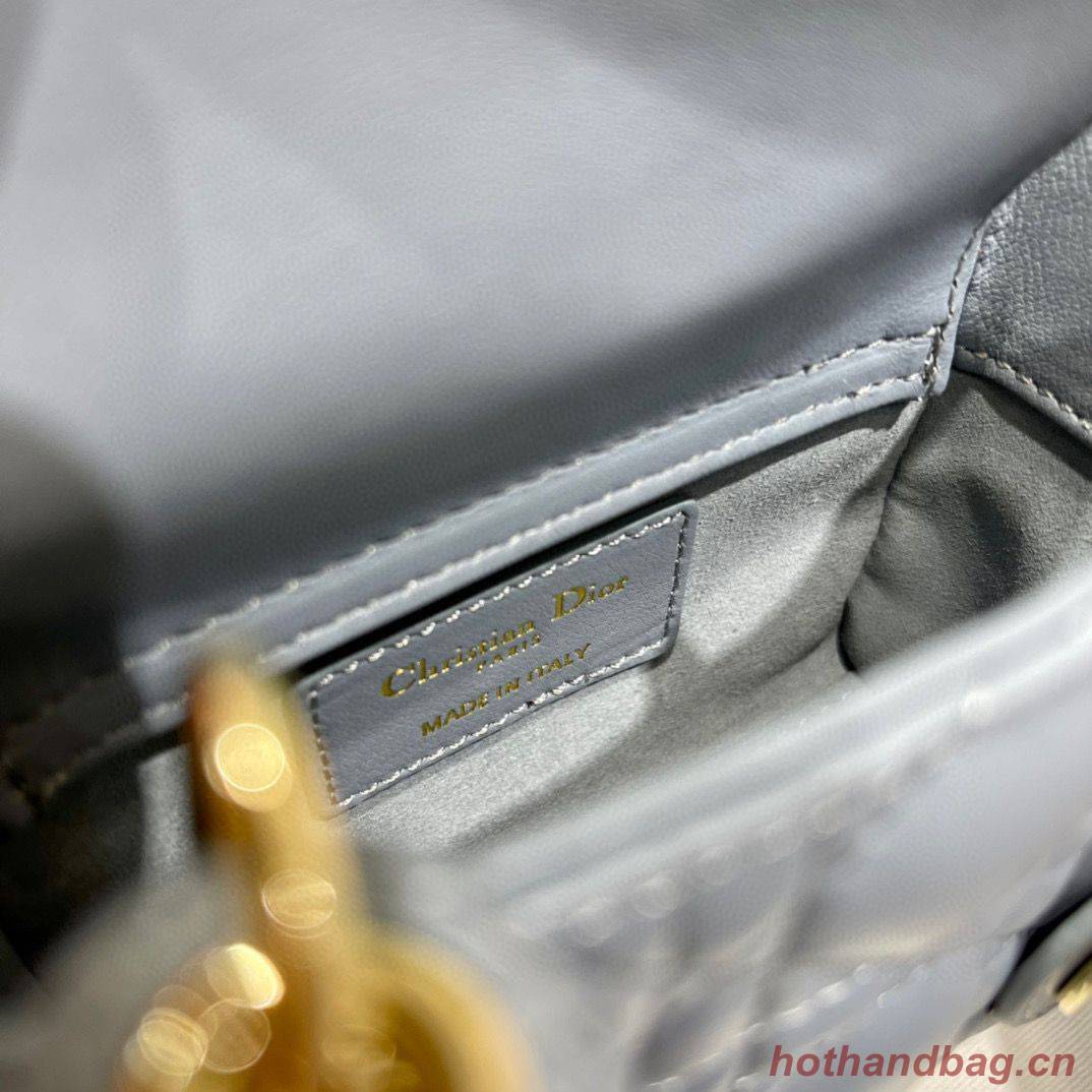 MICRO DIORAMOUR LADY DIOR BAG S08568 Gray & Gold-Tone Metal 