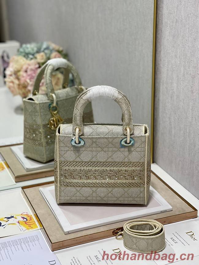 MEDIUM LADY DIOR BAG M0565O light gray