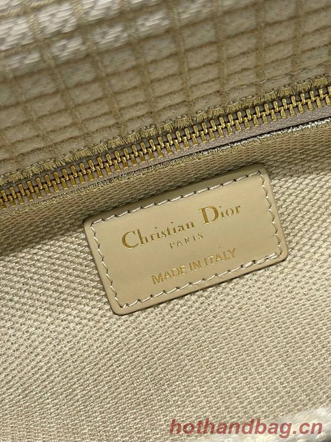 MEDIUM LADY DIOR BAG Bead Embroidery 0650RKW Creme Beige