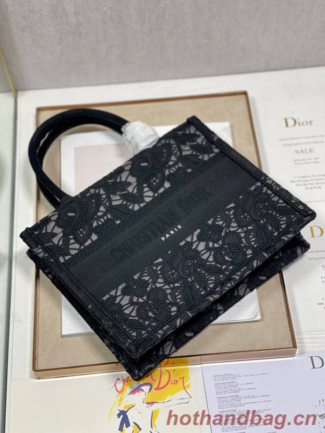 SMALL DIOR BOOK TOTE Embroidery M1265ZRGO black