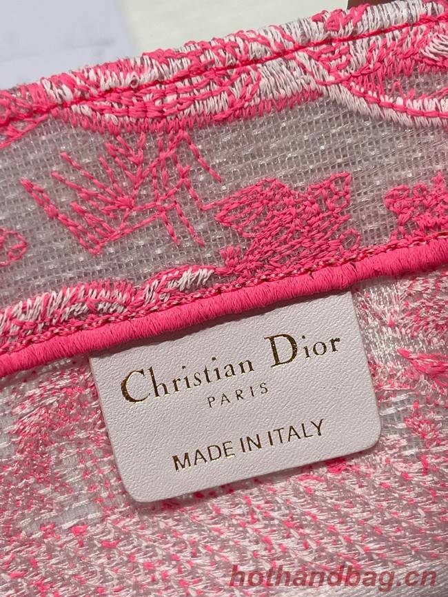 SMALL DIOR BOOK TOTE pink Toile de Jouy Reverse Embroidery M1265ZRGO