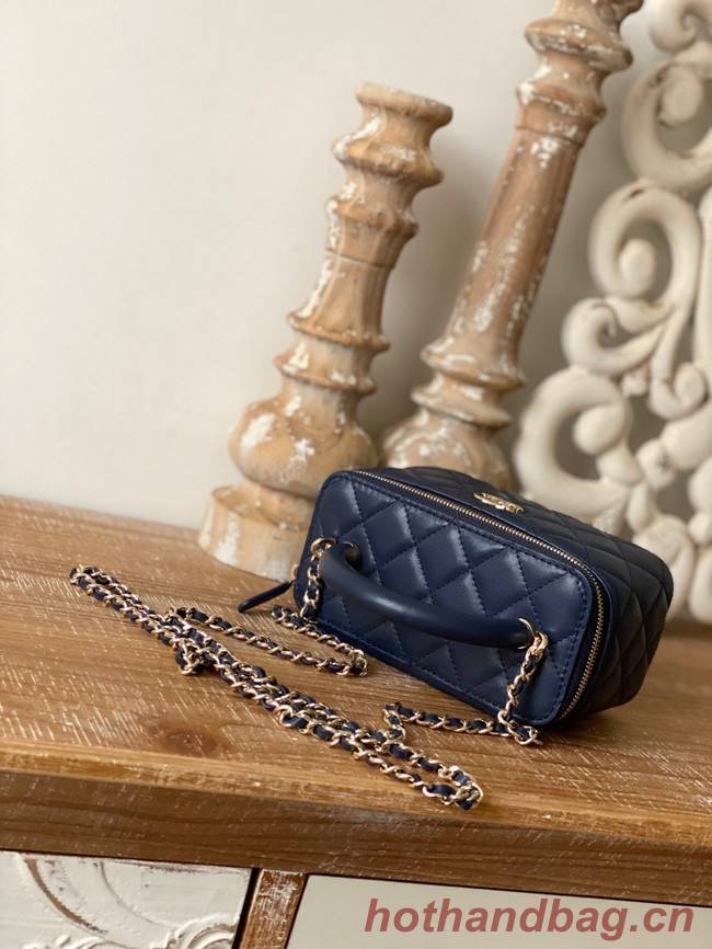 Chanel mini Shoulder Bag Lambskin & Gold-Tone Metal 81208 dark blue