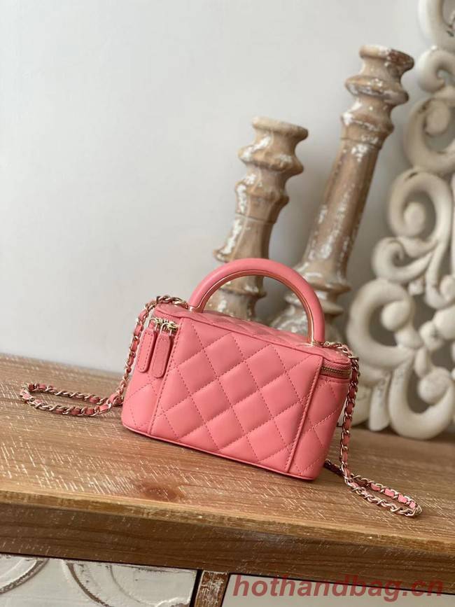 Chanel mini Shoulder Bag Lambskin & Gold-Tone Metal 81208 pink