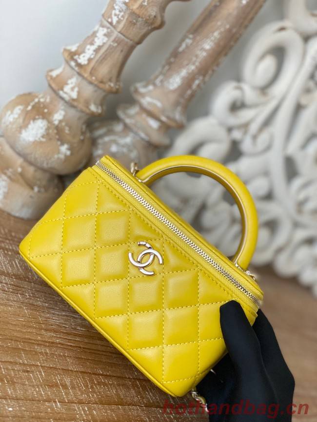 Chanel mini Shoulder Bag Lambskin & Gold-Tone Metal 81208 yellow