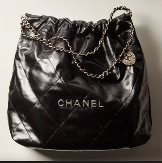 CHANEL 22 HANDBAG Calfskin & Silver-Tone Metal AS3261 Black