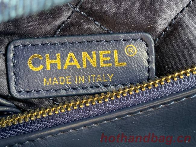 CHANEL 22 HANDBAG Denim AS3260 blue&gold