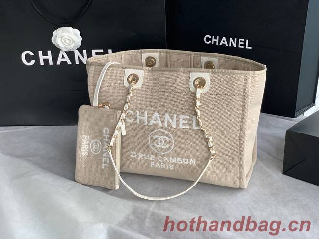 Chanel Canvas Shopping Bag 67001 Beige