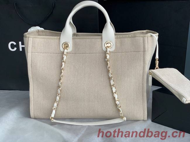 Chanel Canvas Tote Shopping Bag B66941 light gray