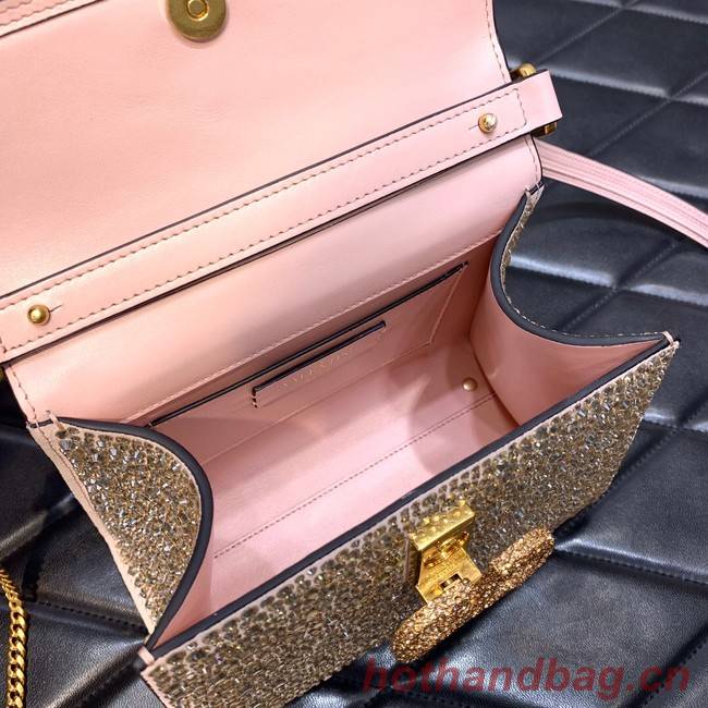 VALENTINO GARAVANI VSLING Shiny diamond Mini tote bag XW2B0G9 pink