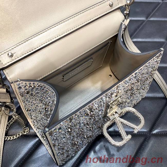 VALENTINO GARAVANI VSLING Shiny diamond Mini totebag XW2B0G9 Pearlescent grey