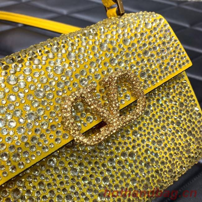 VALENTINO GARAVANI VSLING Shiny diamond Mini totebag XW2B0G9 yellow