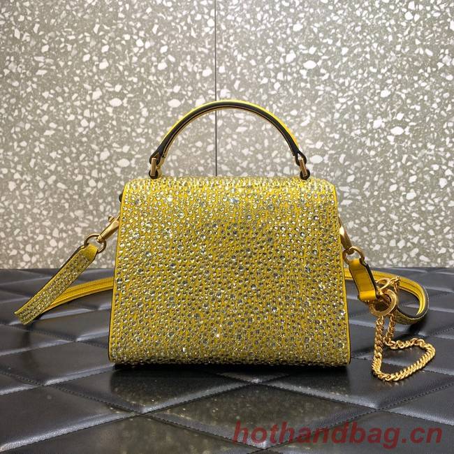 VALENTINO GARAVANI VSLING Shiny diamond Mini totebag XW2B0G9 yellow