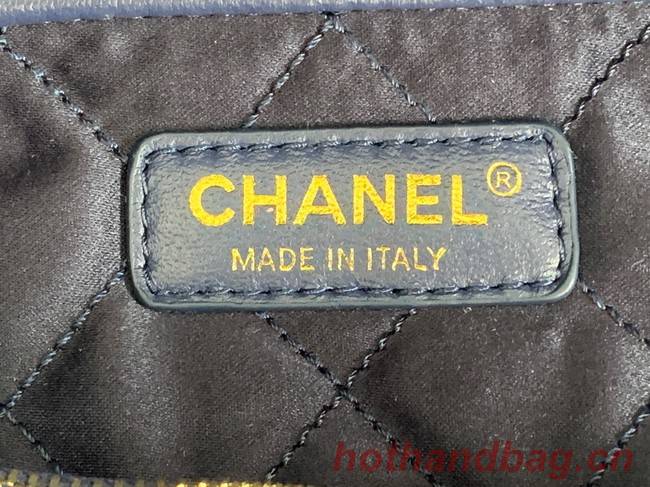 CHANEL 22 HANDBAG Denim AS3262 blue&gold