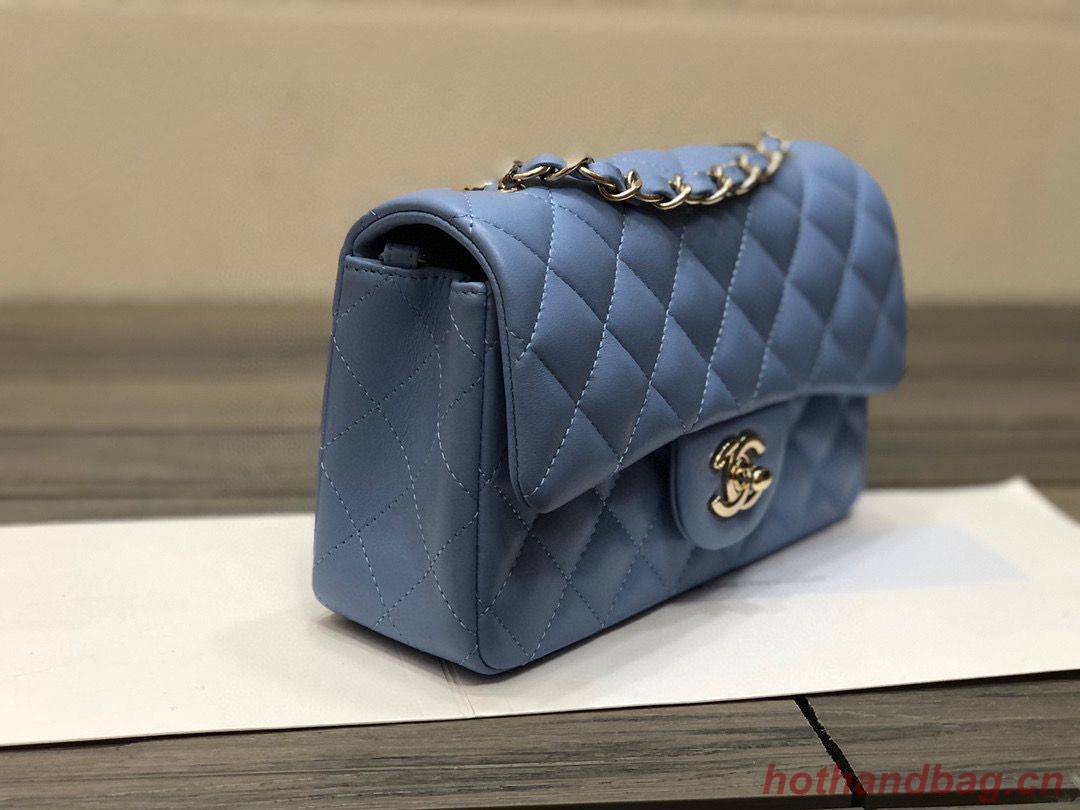 Chanel Classic mini Flap Original Sheepskin Leather Bag 1116 Blue