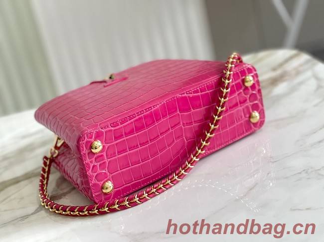 Louis Vuitton crocodile skin CAPUCINES BB M48865 rose