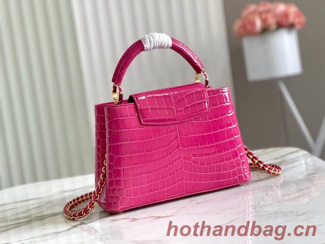 Louis Vuitton crocodile skin CAPUCINES BB M48865 rose