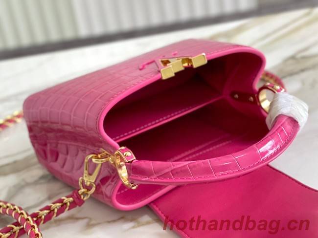 Louis Vuitton crocodile skin CAPUCINES MINI M81190 rose