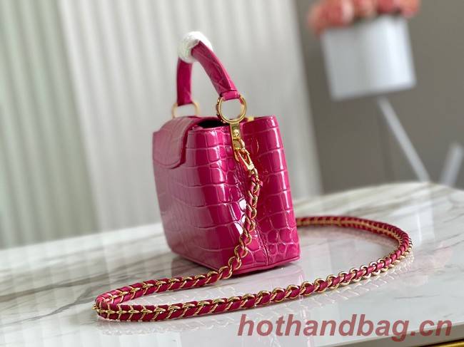 Louis Vuitton crocodile skin CAPUCINES MINI M81190 rose