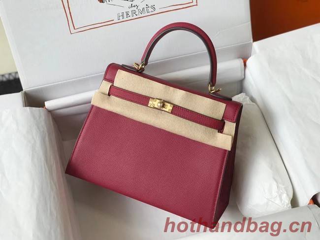 Hermes Original Epsom Leather KEL2578 Burgundy