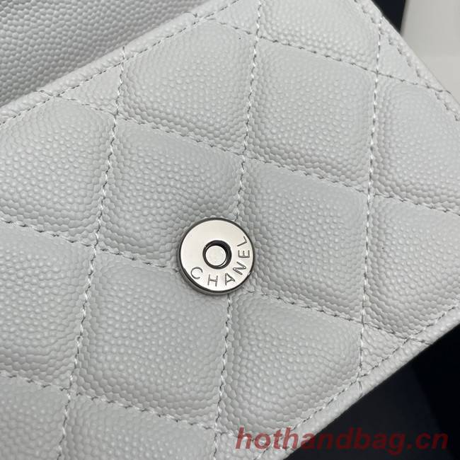 Chanel Grained Calfskin CLUTCH WITH CHAIN AP2758 white