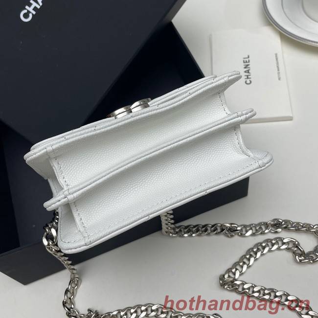 Chanel Grained Calfskin CLUTCH WITH CHAIN AP2758 white