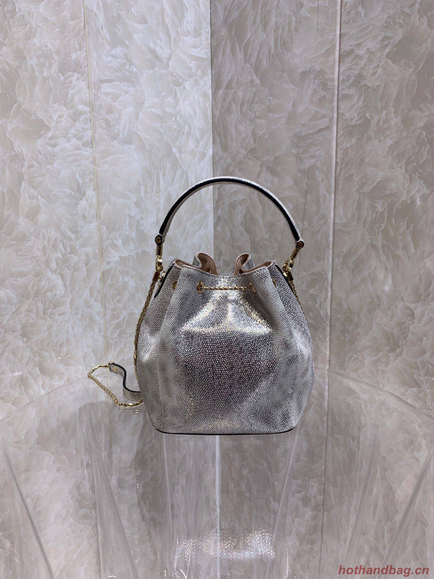 BVLGARI Original Snake Skin Bucket Bag B287614 Silver