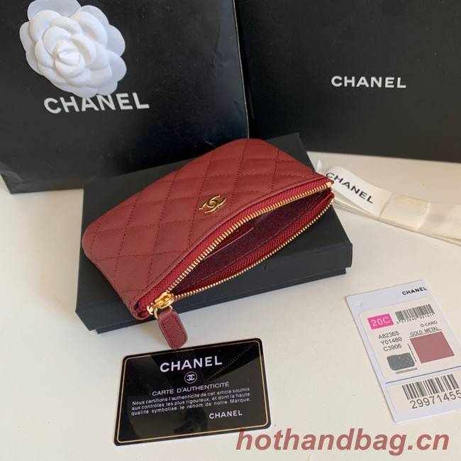 Chanel Calfskin Leather & Gold-Tone Metal A69271 Burgundy