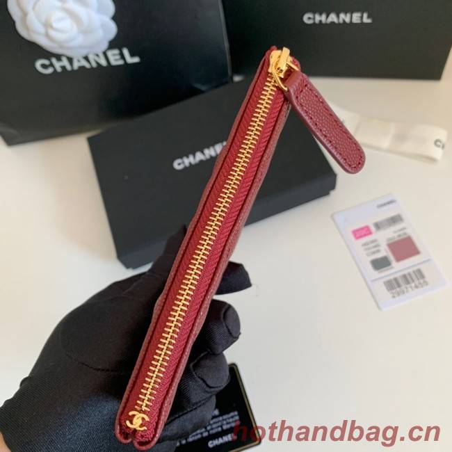 Chanel Calfskin Leather & Gold-Tone Metal A69271 Burgundy