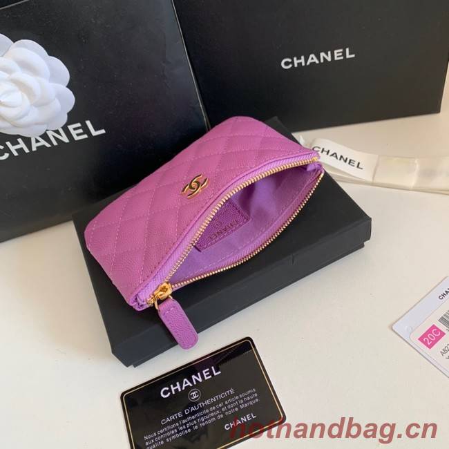 Chanel Calfskin Leather & Gold-Tone Metal A69271 Lavender