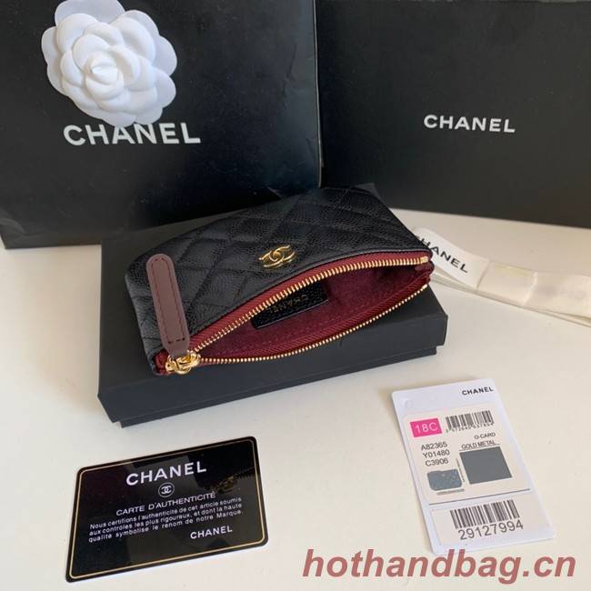 Chanel Calfskin Leather & Gold-Tone Metal A69271 black