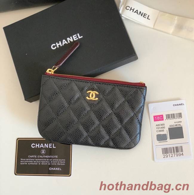 Chanel Calfskin Leather & Gold-Tone Metal A69271 black