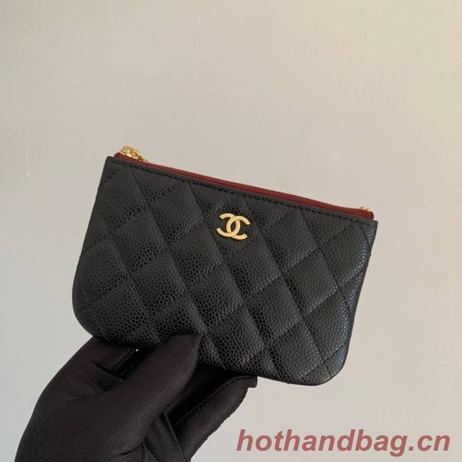 Chanel Calfskin Leather & Gold-Tone Metal A69271 black