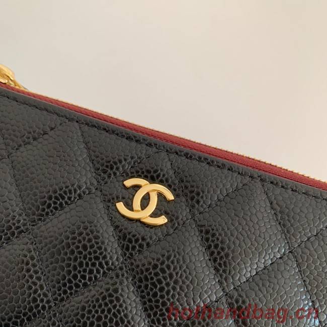 Chanel Calfskin Leather & Gold-Tone Metal A69271 black