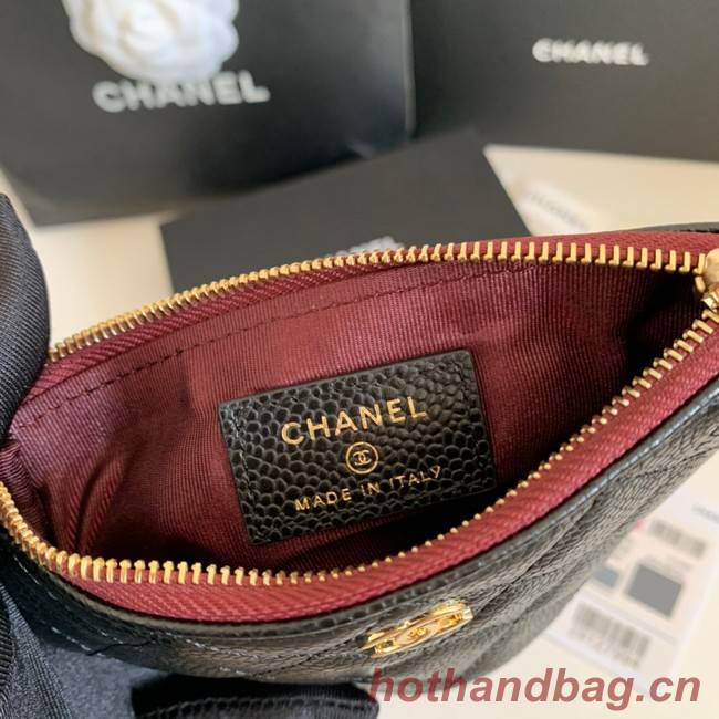 Chanel Calfskin Leather & Gold-Tone Metal A69271 black